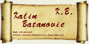 Kalin Batanović vizit kartica